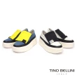 【TINO BELLINI 貝里尼】潮流元素撞色造型厚底休閒鞋FCO0011(牛仔藍)