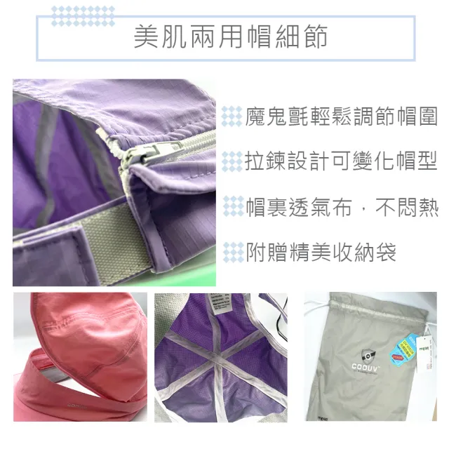 【MEGA COOUV】蘋果光美肌帽 兩用防曬帽 美肌帽(大帽沿設計 SPF50+ 臉部防曬機能帽)