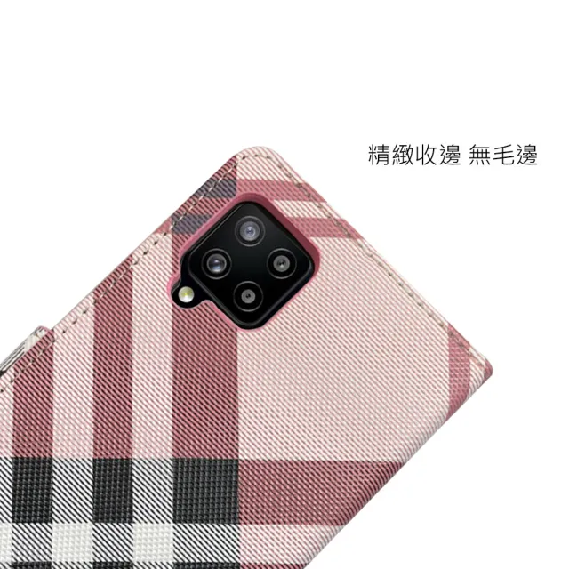 【Aguchi 亞古奇】Samsung Galaxy A42 5G 英倫格紋氣質手機皮套 側掀磁扣高度防護 獨家限量發行