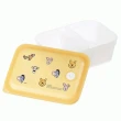 【小禮堂】Disney 迪士尼 小熊維尼 日本製 方形微波保鮮盒 塑膠保鮮盒 便當盒 450ml Ag+ 《黃 大臉》