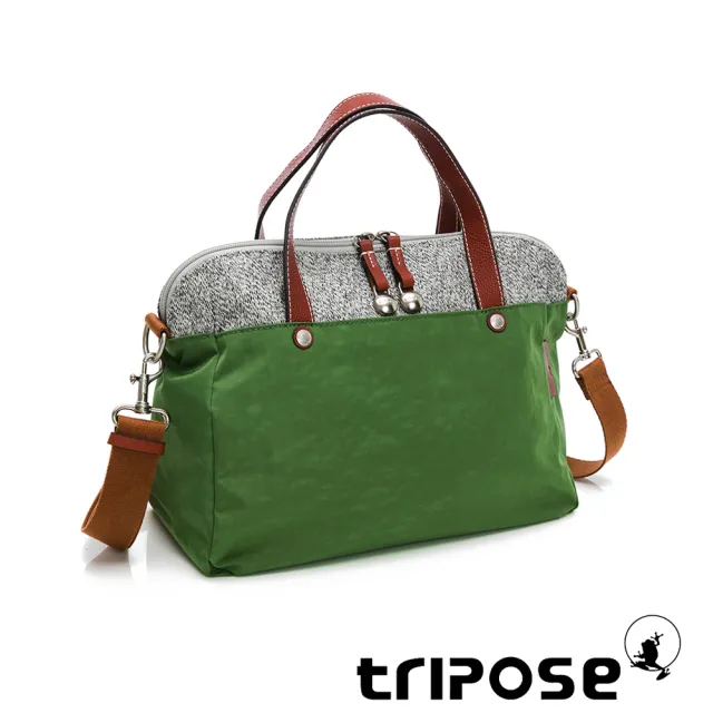 【tripose】漫遊系列岩紋玩色兩用手提背包(草地綠)