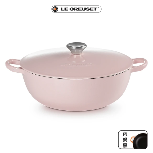 Le Creuset 琺瑯鑄鐵鍋媽咪鍋28cm(雪紡粉-鋼頭)