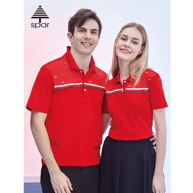 【SPAR】PK雙棉吸排男版短袖POLO衫(S218219紅色)