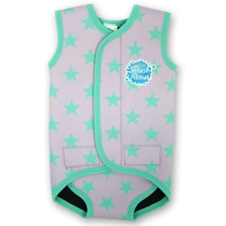 【Splash About 潑寶】嬰兒 保暖泳衣 連身- 活力滿天星/ 粉紫(嬰兒連身泳衣)