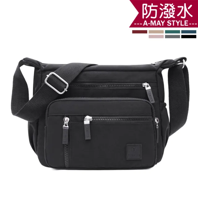 【Amay Style 艾美時尚】現貨 肩背包 尼龍包 防潑水多層收納休閒肩背方包(7色)