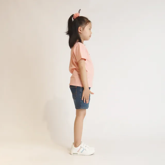 【Lee 官方旗艦】童裝 短袖T恤 / 彩虹繡標 兔兔粉 標準版型(LL2002133XW)