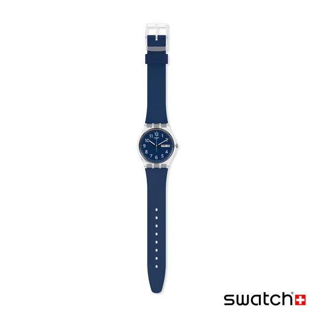 【SWATCH】Gent 原創系列手錶RINSE REPEAT NAVY 海洋藍 瑞士錶 錶(34mm)