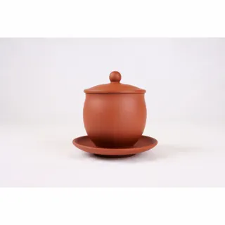 【唐泉茗茶】清水泥蓋杯(三件套 茶杯 宜興紫砂)