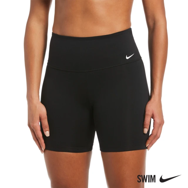 【NIKE 耐吉】SWIM 成人女性六吋泳褲 ESSENTIAL 黑 NESSB211-001