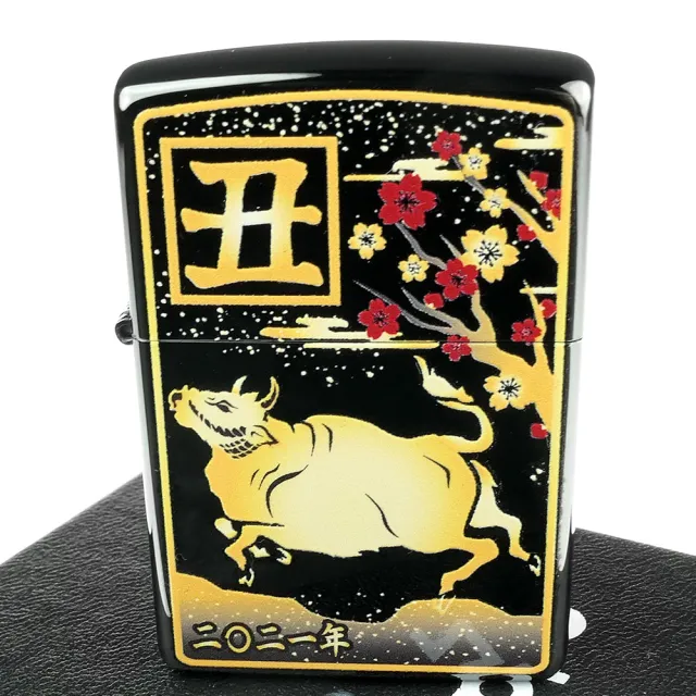 【Zippo】日系~令和三年度-生肖 丑-牛年特別設計打火機(鍍鈦黑款)