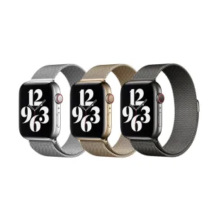 【WiWU】Apple Watch S7/S6/SE/5/4/3 米蘭不銹鋼系列錶帶 38/40/41MM通用(土豪金/銀色/黑色)