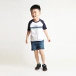 【Lee 官方旗艦】童裝 短袖T恤 / 撞色連袖 深海藍 標準版型(LL20019866T)