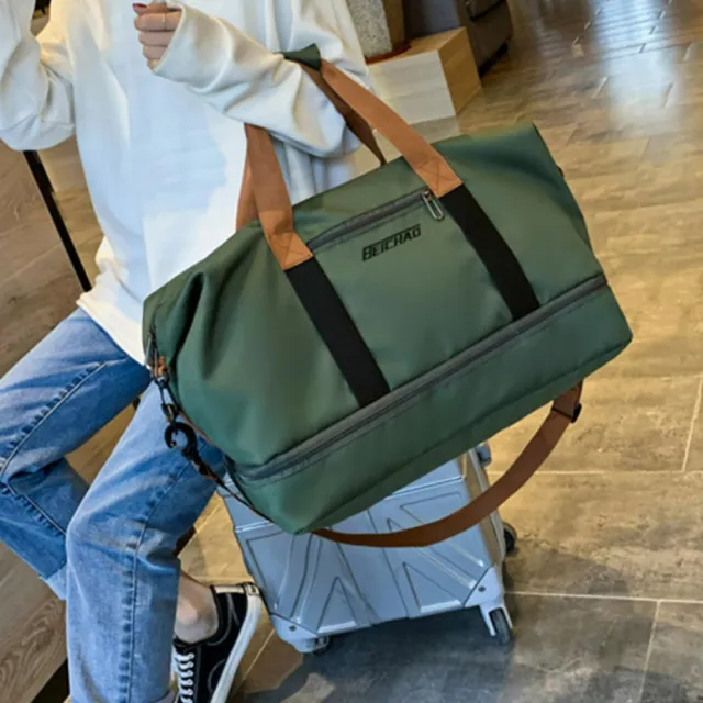 【Amay Style 艾美時尚】現貨 防潑水 行李袋 旅行袋 運動 超大容量防水旅行包