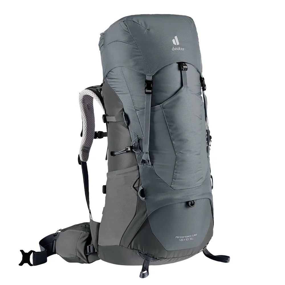 【deuter】AIRCONTACT LITE 45+10SL拔熱式透氣背包(3340421深灰/黑/長途登山包/自助背包客/休閒旅遊包)