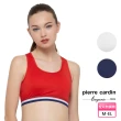 【pierre cardin 皮爾卡登女性內衣】法式時尚挖背無鋼圈運動內衣(單件-RED紅/WHT白/BLE藍)