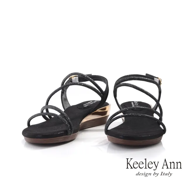 【Keeley Ann】耀眼奪目 MIT浪漫女神水鑽楔型涼鞋(黑色132008610)