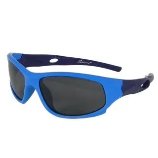 【Docomo】橡膠兒童運動眼鏡　高等級偏光鏡片　專業太陽眼鏡設計款　配戴超舒適　質感藍色(抗UV400)