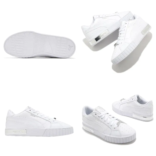 【PUMA】休閒鞋 Cali Star Metallic 女鞋 金屬裝飾 皮革鞋面 穿搭推薦 白 銀(38021901)