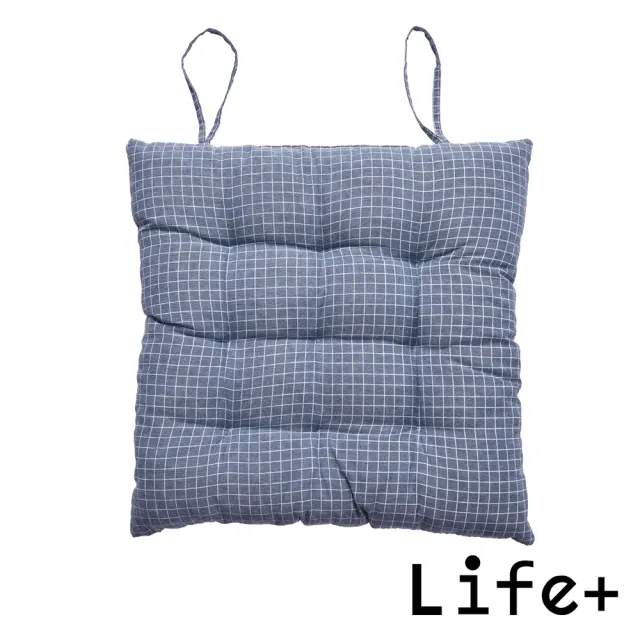 【Life+】日系無印風 棉麻格紋透氣坐墊 椅墊 靠墊(4色任選)