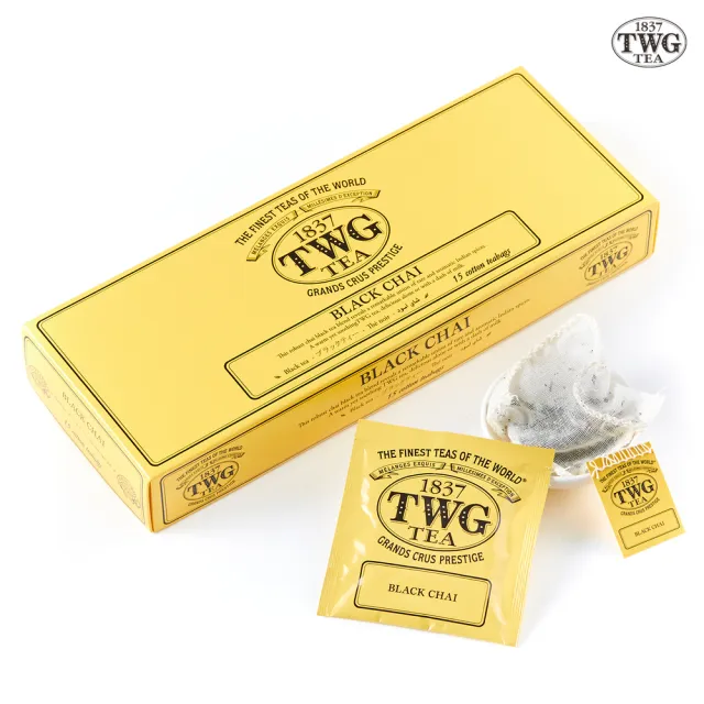 【TWG Tea】手工純棉茶包 黑幻茗茶 15包/盒(Black Chai;紅茶)