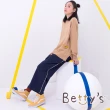 【betty’s 貝蒂思】側邊壓飾休閒寬褲(深藍)