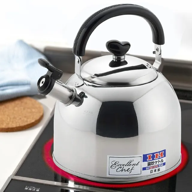 Excellent chef】日本製304不鏽鋼笛音壺4.0L(瓦斯/IH爐可用) - momo