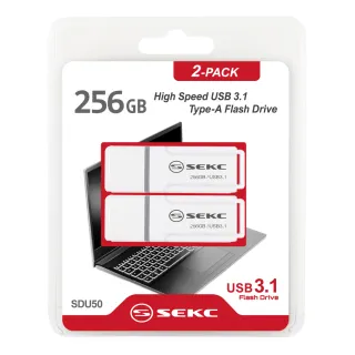 【SEKC】256GB USB3.1 Gen1高速隨身碟SDU50(2入包裝)