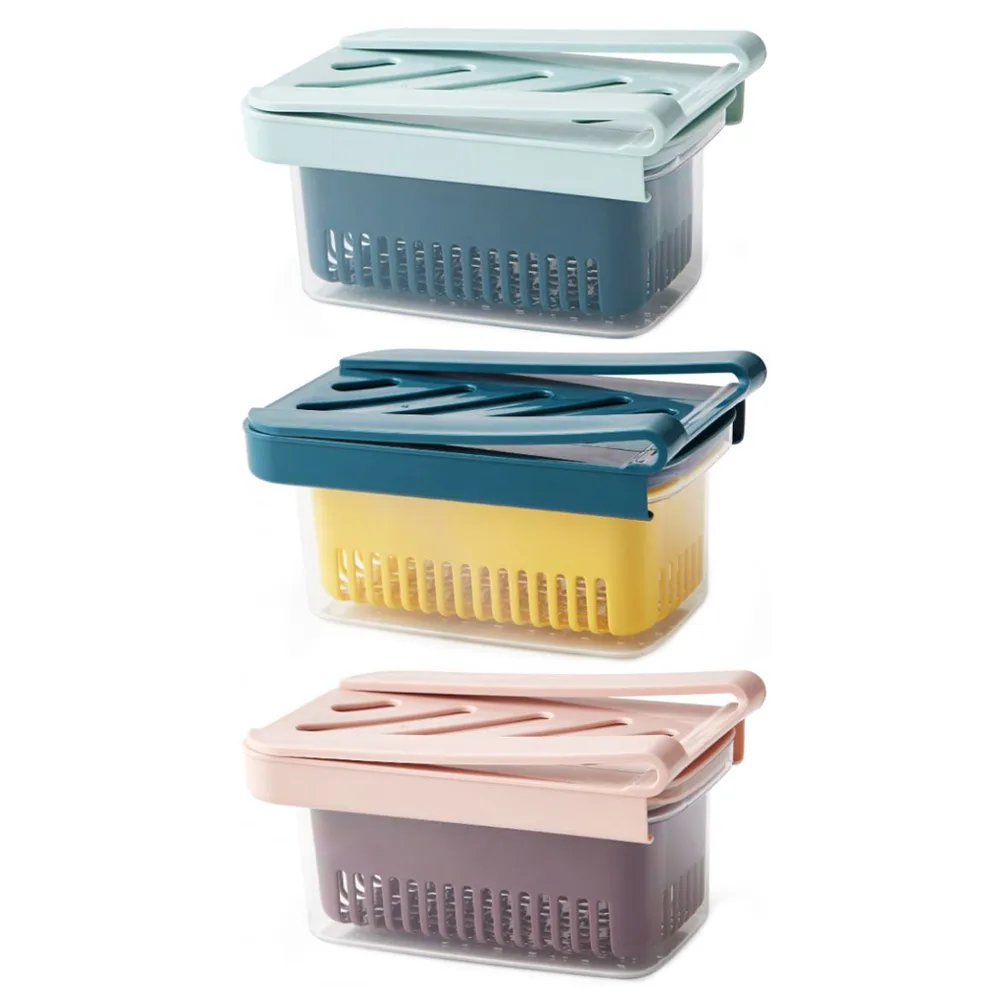 【iRoom 優倍適】懸掛式冰箱抽屜密封保鮮盒(廚櫃收納瀝水盒)