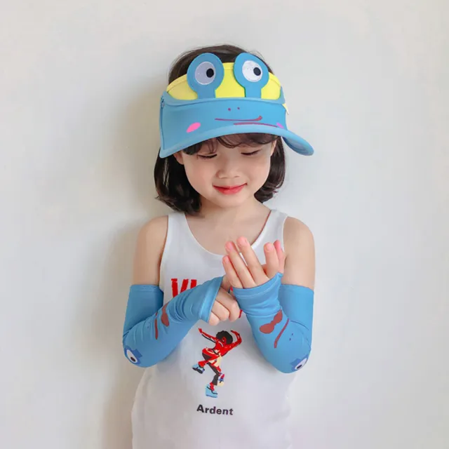 【JAR 嚴選】兒童遮陽帽 兒童涼感防曬遮陽帽(超涼感 戶外 遮陽帽 送袖套)