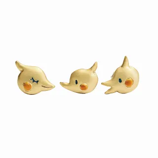 【Palnart poc】歡愉三昧橙黃小雞耳環組(日本品牌)