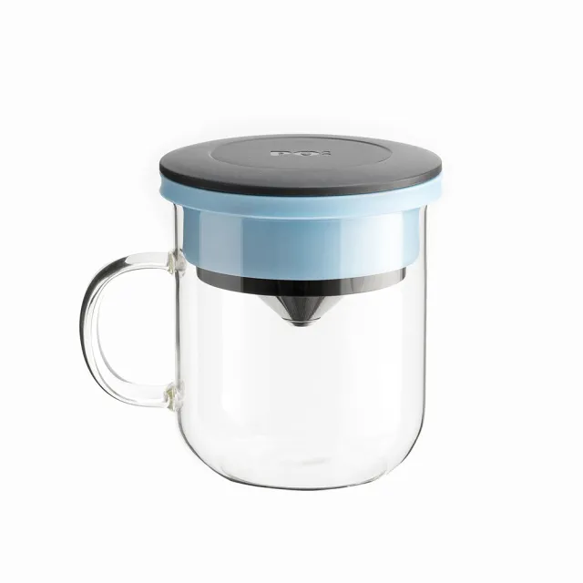 【PO:】2入組手沖咖啡(咖啡玻璃杯350ml-黑藍+咖啡玻璃杯240ml-紅)