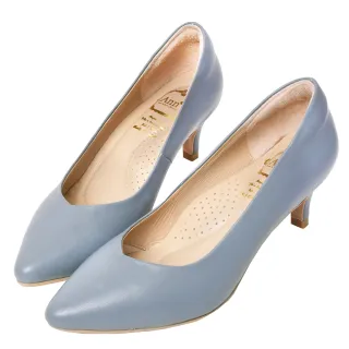【Ann’S】舒適療癒系低跟版-V型美腿綿羊皮尖頭跟鞋5.5cm-版型偏小(藍)