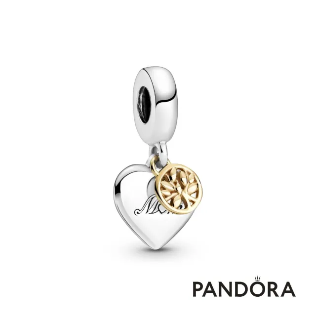 【Pandora官方直營】家族樹配心形雙色吊飾-絕版品