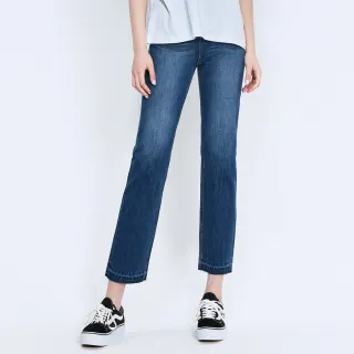【BRAPPERS】女款 Boy Friend Jeans系列-中腰直向彈中直筒褲(深藍)