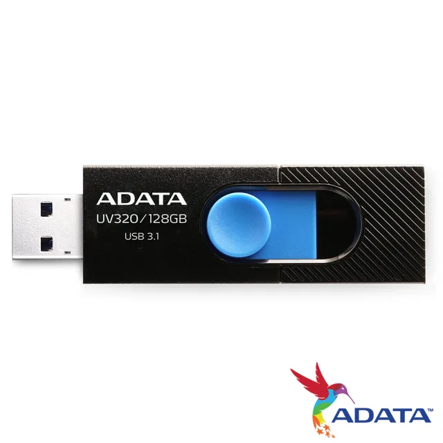 5入組【ADATA 威剛】UV320 128GB USB3.1隨身碟(黑)