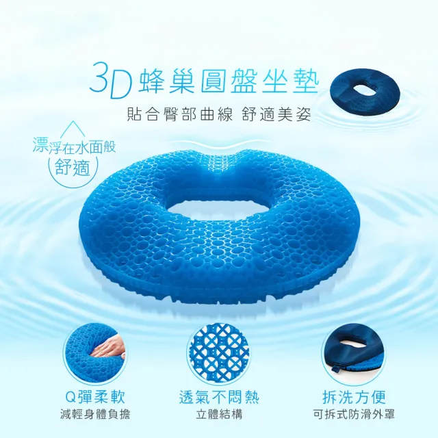 【台隆手創館】日本COGIT 3D蜂巢圓盤涼感坐墊(附坐墊套)