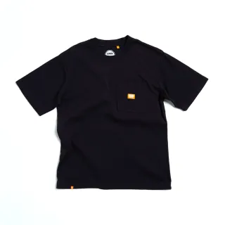 【EDWIN】男裝 PLUS+ 寬版口袋短袖T恤(黑色)