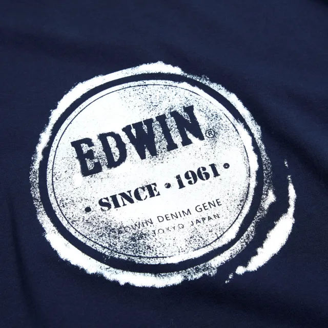 【EDWIN】男裝 PLUS+ 圓LOGO短袖T恤(丈青色)