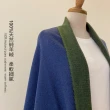 【F.M&Carol】雙色雙面厚磅系列-100%純喀什米爾厚織羊絨披肩圍巾(譜寫遇見藍)