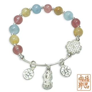 【雨揚】購物節 桃花三寶鈦晶純銀手鍊