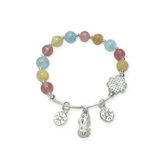 【雨揚】購物節 桃花三寶鈦晶純銀手鍊