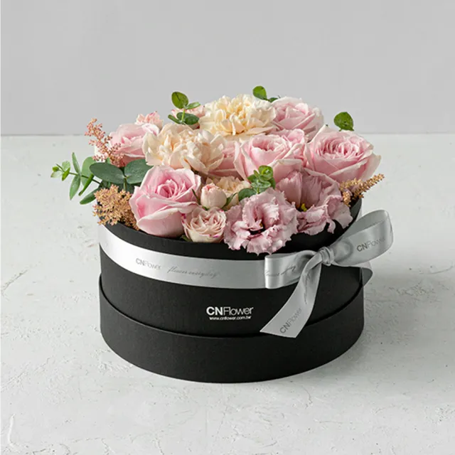 【CNFlower 西恩】輕甜玫瑰 鮮花圓禮盒(送禮/買花/花禮/鮮花)
