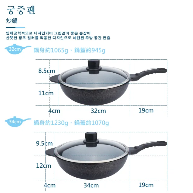 【CLARE 可蕾爾】CLARE韓式不沾炒鍋32CM-附蓋(台灣製造)
