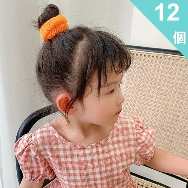 【Oni 歐妮】親子 韓系毛巾圈百搭丸子頭髮圈髮束(混色12個入)