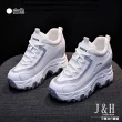 【J&H collection】潮流設計感厚底內增高老爹鞋(現+預  黑色 / 白色 / 桔色)
