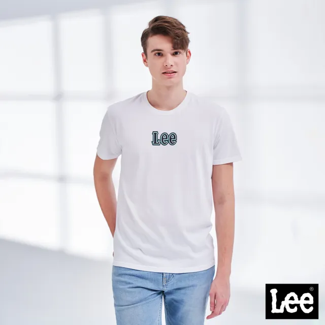 【Lee 官方旗艦】男裝 短袖T恤 / 立體小LOGO 經典白 標準版型(LL210157K14)