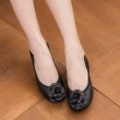 【G.Ms.】經典山茶花柔軟彎折牛皮娃娃鞋(黑色)