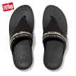 【FitFlop】OLIVE SNAKE BANGLE TRIM TOE-POST SANDALS 高包覆性舒適夾腳涼鞋-女(黑色)