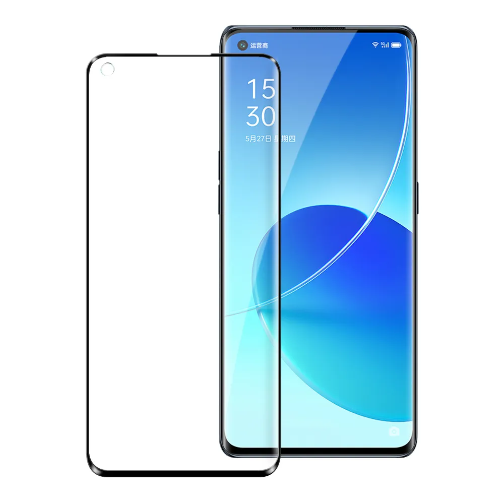 【X_mart】OPPO Reno 6 超透滿版 2.5D鋼化玻璃貼-黑