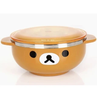 【Rilakkuma 拉拉熊】大款 小清新湯碗組 有蓋雙耳防燙(可當湯碗、泡麵碗 都好用)